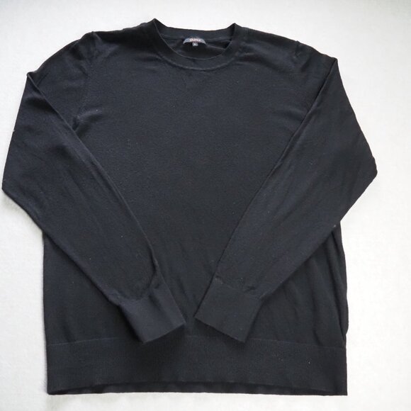 Quince Men’s Organic Cotton Crewneck Sweater – Size L, Black - Picture 2 of 8